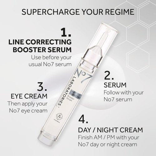 No7 Laboratories Line Correcting Booster Serum - Powerful Collagen Peptide Formula for Fine Lines - 15 ml