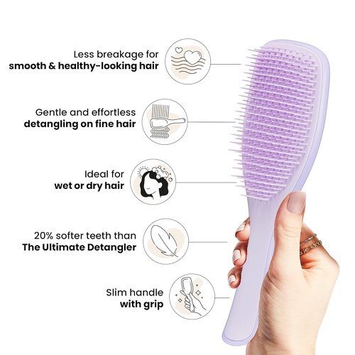 Tangle Teezer Ultimate Detangler Brush Duo - Fine & Fragile Hair Care, Purple & Pink/Mint