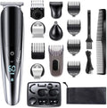 Hatteker Men's Beard Trimmer - 5-in-1 Grooming Kit for Facial, Nose & Ear Hair - Cordless & Waterproof