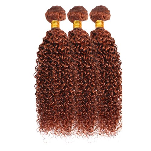 Color 33 Bundles Human Hair Auburn Kinky Curly Bundles 12 12 12 Inch Huxowax Peruvian Virgin Remy Hair Extensions Double Weft Copper Red Kinky Curly Bundle