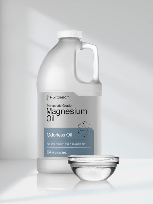 Horbäach Magnesium Oil | 64 fl. oz | Therapeutic Grade | Vegetarian, Non-GMO, Gluten Free, and Paraben Free Odorless Formula