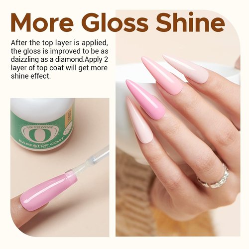 AZUREBEAUTY Dip Powder Base & Top Coat - Fast Drying, No Lamp Needed, 0.5oz Bottle for Nail Kits