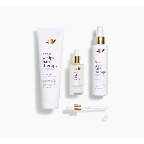 Dove Density Boost Foaming Scrub - Gentle Scalp Exfoliation with Vitamin B3 & Zinc, 9 oz