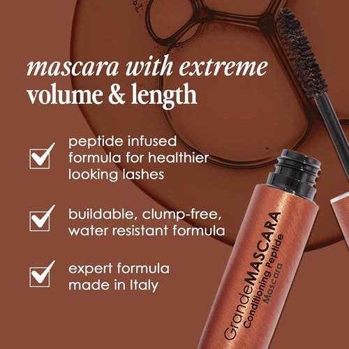 Grande Cosmetics GrandeMASCARA - Conditioning Peptide Mascara for Extreme Volume & Length - Clump-Free Black