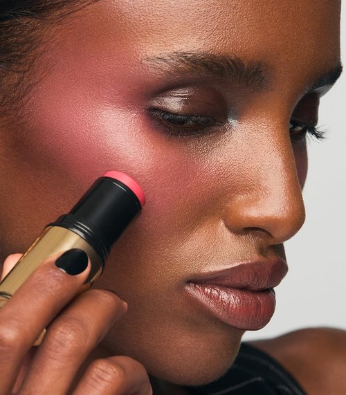 MAKE Beauty Cream Stroke Blush Stick - Vibrant Soft Matte Finish for Cheeks | Chroma Pinky Coral Shade