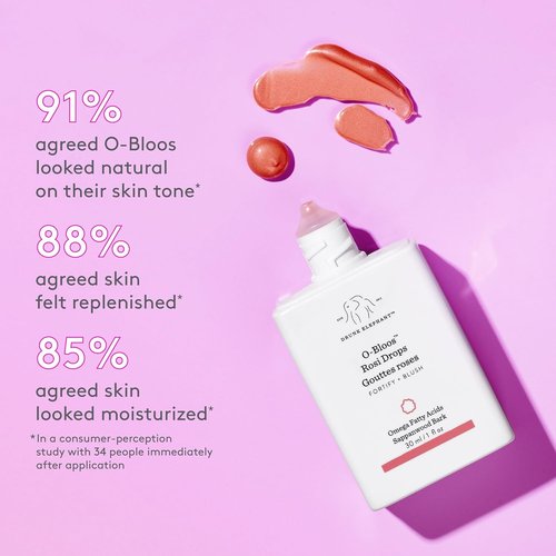 Drunk Elephant O-Bloos Rosi Drops - Peachy-Pink Serum for Radiant Skin - 30 ml/1 fl oz | Clean, Cruelty-Free Formula