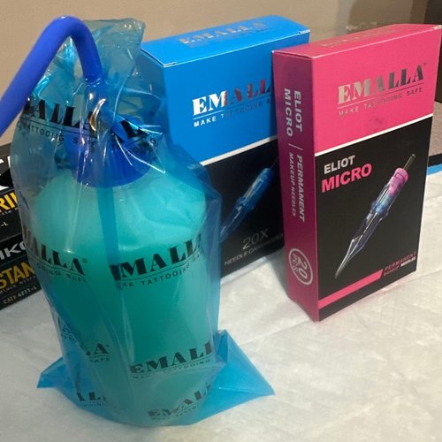 Emalla Tattoo Wash Bottle Bags, 250Pcs Disposable Squeeze Bottle Covers Sleeves Pink Wash Bottle Bags Waterproof Sleeves for Tattoo Bottles Tattoo Supplies