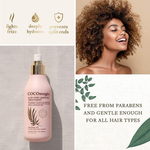 Cocomagic 10-in-1 Leave-In Hair Treatment - Hydrate, Detangle & Prevent Frizz | Paraben-Free, 8 oz