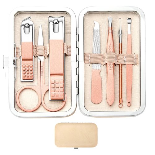 Manicure Set Women Men Nail Clipper Set Stainless Steel Toe Finger Nail Clippers Personal Care Tool with Case Travel Manicure Tool Nail Care Set Women Men Nail Grooming Kit Gifts for Mother Wife