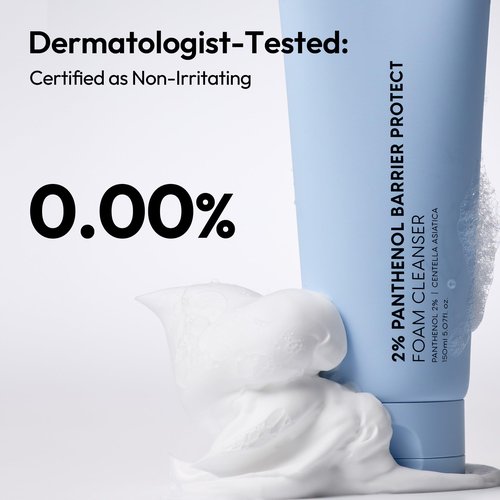LAYERLAB Korean Face Wash with 2% Panthenol | Hydrating Foam Cleanser for Deep Pore Cleansing & Sebum Control | Helps Support Moisture Barrier, For Oily 150ml 5.07 fl oz (Blue)