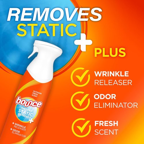 Bounce Anti-Static Spray - 3-in-1 Instant Odor Eliminator & Fabric Refresher | 9.7 Fl Oz