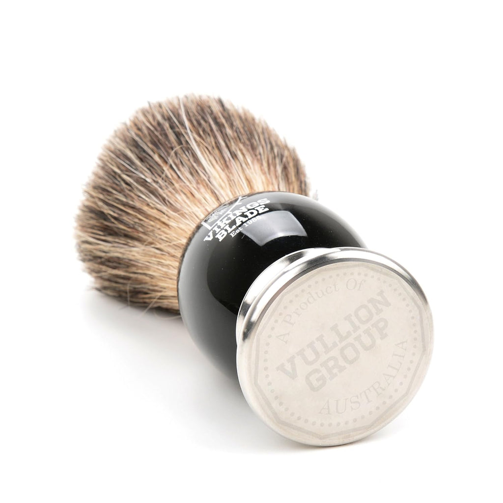 VIKINGS BLADE Luxury Shaving Brush - Ultra Heavy Acrylic & 316L Steel Handle, Dark Stallion Color
