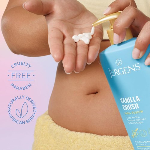 Jergens Shea Fusion Body Lotion - Moisturizing Vanilla Crush with Shea Butter & Vitamin E | 14 Fl Oz