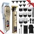 Professional Hair Clippers and Trimmers Set for Men, Cordless Rechargeable Electric Hair Clippers for Hair Cutting, Haircut Clipper for Barber, Men's Gifts for Husband, Barbers, Father