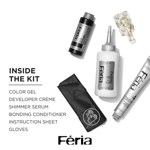 L’Oreal Paris Feria Midnight Bold Hair Dye - One-Step Permanent Color Kit for Dark Hair | Cosmic Azure
