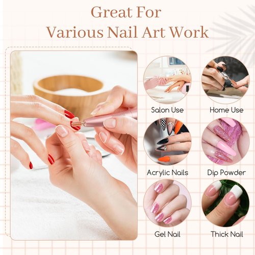 Nail Drill Bits, 2 Pcs Safety Nail Bits for Nail Drill, 3/32'' Tungsten Carbide Nail Drill Bit, Smooth Round Top Large Barrel Bits, Nail Supplies for Nail Tech to Remove Acrylic Nails (2XC)