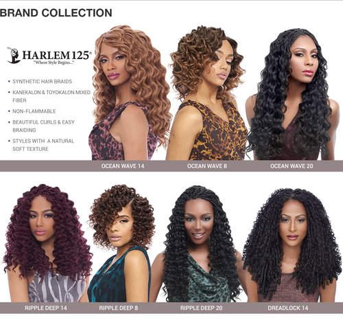 Harlem 125 Harlem125 Synthetic Hair Braids Kima Braid Ripple Deep 14inch (5-pack, 1)