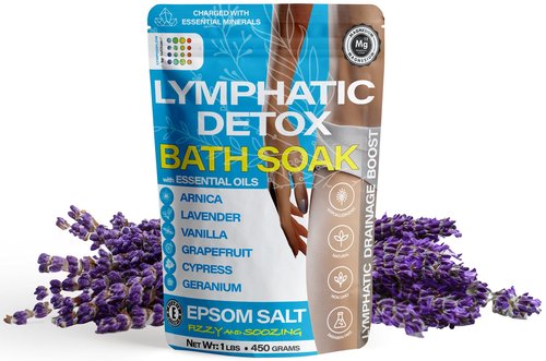 Bruizex Arnica Montana Bath Salts, Espom Salt Bath Soak for Lymphatic Drainage & Body Detox, Epsom Salts for Soaking with Essential Oils, Bath Salts for Pain Relief, Swelling & Post Surgery, 1 Lb