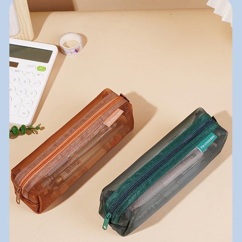 Gidary Mesh Cosmetic Bag Portable Clear Makeup Bags Mesh Zipper Pouch for Home Office Travel Accessories Organizer (2PCS Blue & Green)