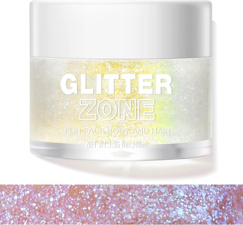 LANGMANNI Holographic Body Glitter Gel - Color Changing Vegan Formula for Face, Hair & Lips | 1.35 oz (Sapphire Blue)