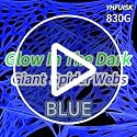Giant Outdoor Spider Web Decoration Kit - 1400 Sqft Glow-in-The-Dark Blue Web with Blacklights - Halloween Decor, Reusable and Easy to Install - White Variation