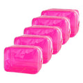 Neon TSA Approved Clear Toiletry Pouch, 7"x2.3"x4.7" Size, PVC Travel Makeup Bags for Toiletries, Transparent Cosmetic Bag for Women and Men Small (Hot Pink 5PCS)