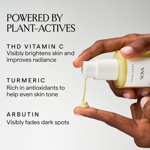 HERBIVORE Nova 15% Vitamin C Serum - Brightening Turmeric Formula for Dark Spots | Vegan, 30 mL / 1 oz