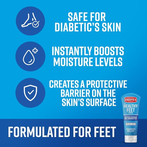 O'Keeffe's Foot Cream - Guaranteed Relief for Extremely Cracked, Dry Feet - 3 oz Tube (2 Pack)
