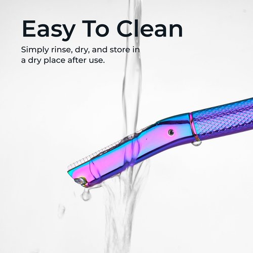 Eyebrow Razor, Face Razors for Women&Men, Eyebrow Trimmer Shaper with Precision Cover, Facial Shaver with 6 Blades (Rainbow)