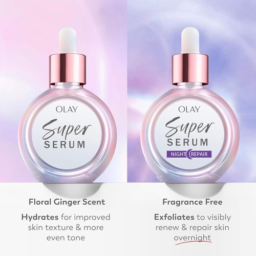 Olay Super Serum Night Repair - Fragrance-Free 5-in-1 Skin Care with Niacinamide & Peptides | 1.7 Oz