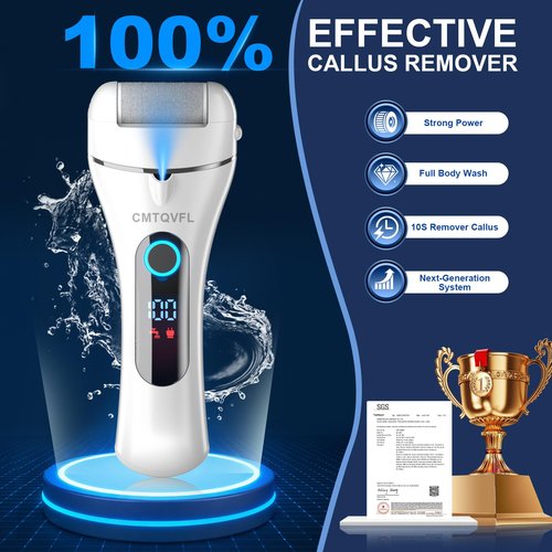 9.0 Upgrade Electric Foot Callus Remover CMTQVFL -【Removes 99.99% of Calluses in 2 Minutes】Professional Foot Callus Remover IPX7 Waterproof Electric Callus Remover for Feet Hard Care Dead Cracked Skin