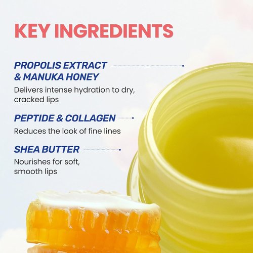 CNP Honey Lip Butter Mini Set - Hydrating Propolis Lip Balm & Mask | 4 Flavors, Travel-Size, 12hrs Moisture