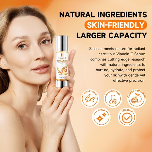 HANYWIL 20% Super Vitamin C Serum for Mature Skin, Targets Age Spot & Wrinkle Reduction with Hyaluronic Acid, Hydrating Anti-Age Serum 1.7fl oz