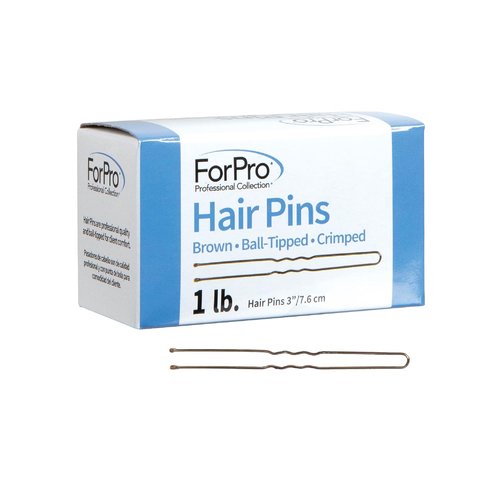 ForPro Professional Collection Hair Pins - Brown, 3" L, Ball-Tipped, Non-Damaging, 320 Count