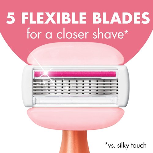 BIC Soleil Glide Disposable Razors for Women, 5 Blades With Shea Butter Moisture Bars For a Smooth Glide, 2 Piece Razor Set (Pack of 2)