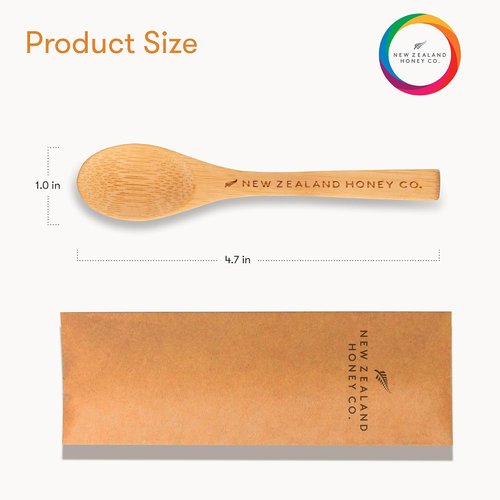 New Zealand Honey Co. Manuka Honey Bamboo Spoon - Eco-Friendly 4.7" (12cm) Size