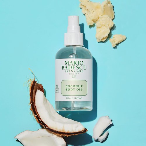 Mario Badescu Coconut Body Oil - Lightweight Hydrating Skin Care with Coconut Oil & Shea Butter | Perfect for Post-Shower Massage