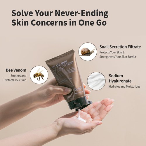 BENTON Snail Bee High Content Lotion 120ml (4.05 fl oz.) - Snail Mucin Moisturizer With Bee Venom | Hydrating Korean Skin Care Facial Moisturizer For Dry Skin & Combination skin