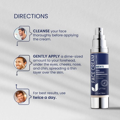6-in-1 Face Cream for Men: Anti Aging & Wrinkle Cream for Men with Collagen, Hyaluronic Acid, Vitamins E & B, Shea Butter - Dark Spots Remover & Eye Bags Treatment - 1.7 oz.