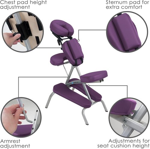 Earthlite Portable Massage Chair Package Vortex - Lightweight, Compact Design with Carry Case & Sternum Pad (15lbs)
