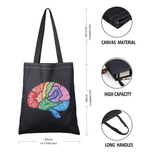 G2TUP Brain Anatomy Gift Neuroscience Cosmetic Bag Neurology Nurse Makeup Bag Nursing Anatomical Layout Brain Zipper Travel Bag (Brain Anatomy TB B)