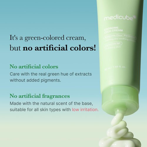 medicube Exosome Cica Tea Tree Cream for Sensitive Skin with Centella Asiatica help reduce redness and breakouts. | Low-irritating, Moisturizing Daily Texture Care | Korean Skincare | 1.7 fl oz