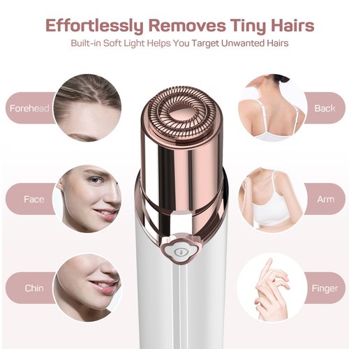 Facial Hair Removal for Women, Hair Removal Device with 4 x Replacement Heads, Gurelax Facial Hair Remover for Chin, Upper Lip