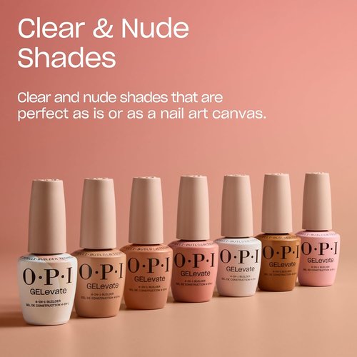 OPI GELevate Nail Builder Gel - 4-in-1 UV Cure Vegan Nail Polish | 15 ML for Strong, Beautiful Nails