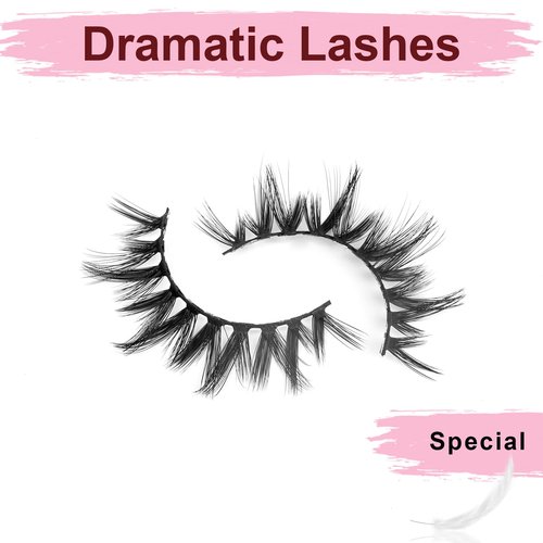 SONAFEEL False Eyelashes Wispy Full Natural Faux Mink Lashes 14mm 10Pairs Spiky Strip Lashes Pack Reusable Slightly Dramatic Fake Lashes