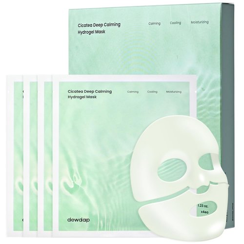 Cicatea Deep Calming Hydrogel Mask - Hydrating & Pore Minimizing with Centella Asiatica | 35g x 4 Pack