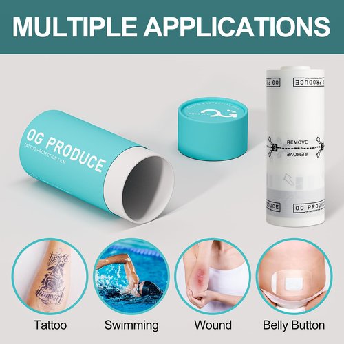 OG Tattoo Protective Film 6" X 11 Yard - Waterproof Tattooing Aftercare Bandage Roll for Second Skin Tattoo Wrap - Breathable, Sterile, Ultra Flexible, Latex-Free - Faster Tattoos Healing