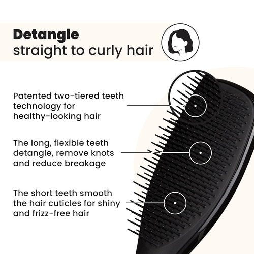 Tangle Teezer Ultimate Detangler Brush - Effortlessly Eliminate Knots & Reduce Breakage | Liquorice Black