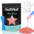 2.4 lb Hard Wax Beads Bulk, Professional Rosin-Free Brazilian Waxing Bead, Hypoallergenic Hair Removal Wax Bead for Sensitive Skin, Body, Bikini, Legs, Home Salons Wax Beans Refill, 5 Silicone Sticks