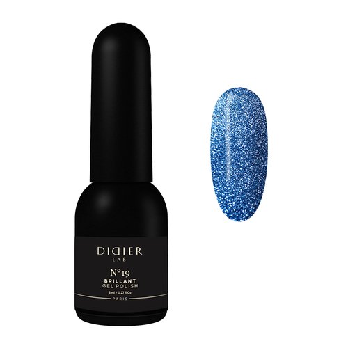 DIDIER LAB – Gel Polish Brillant No 19 – Professional Manicure Pedicure Nail Gel Polish with Sparkling Platinum Hue –Light Reflective Shimmer - Rich Pigment for Complete Nail Coverage – UV LED Lamps
